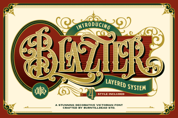 Preview specimen of Blazter decorative font