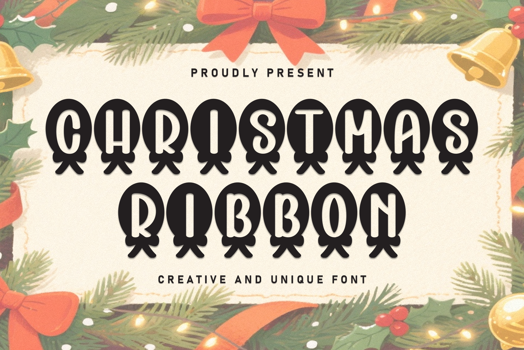 Christmas Ribbon Font - photo 1