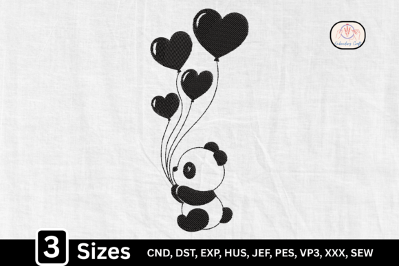 Cute Kawaii Balloon Heart Panda