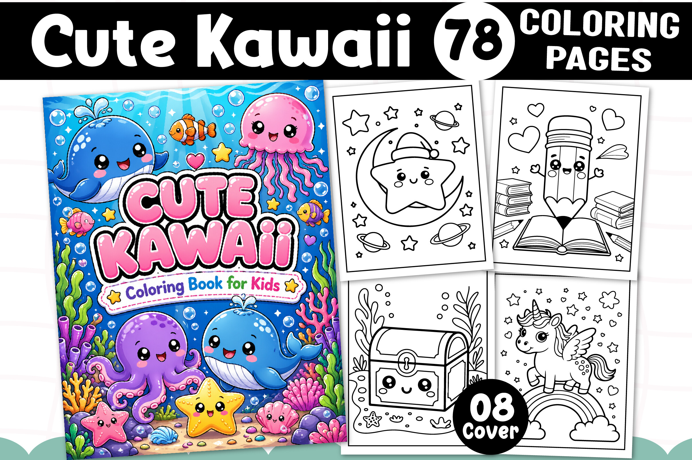 Cute Kawaii Coloring Pages for Adults