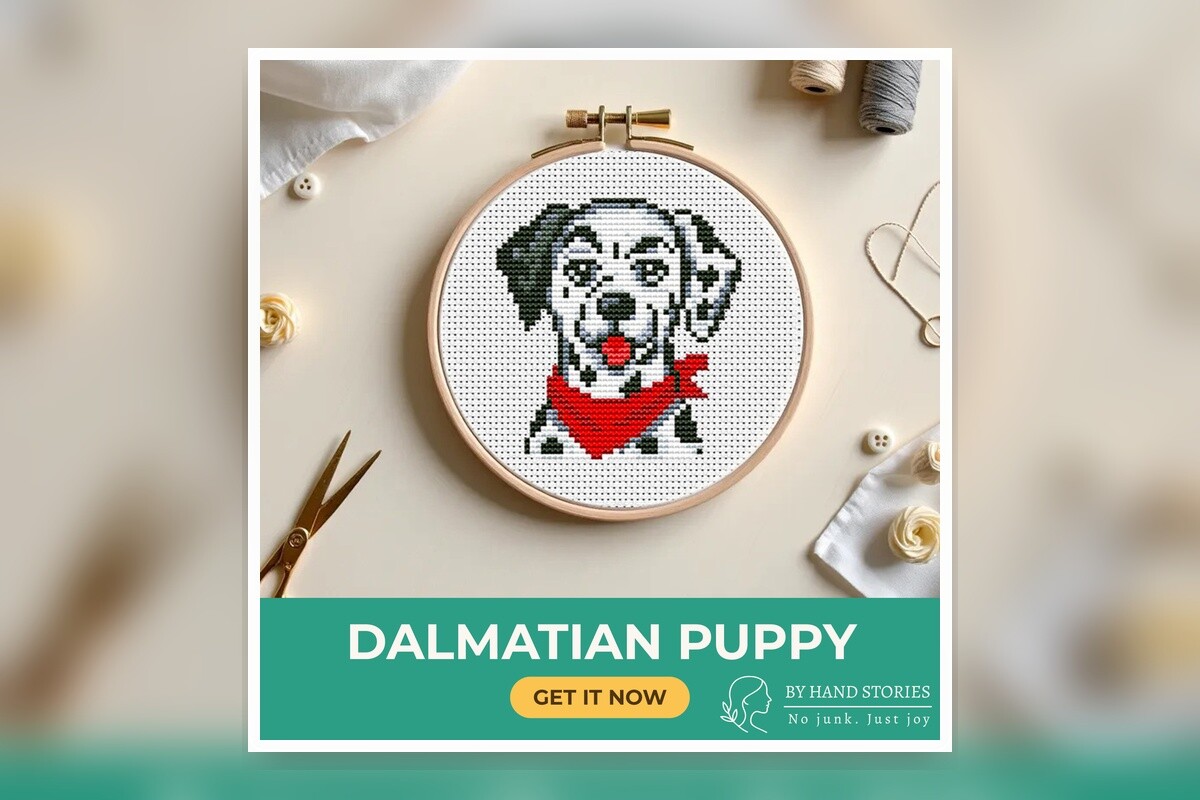 Dalmatian Puppy Cross Stitch Pattern PDF