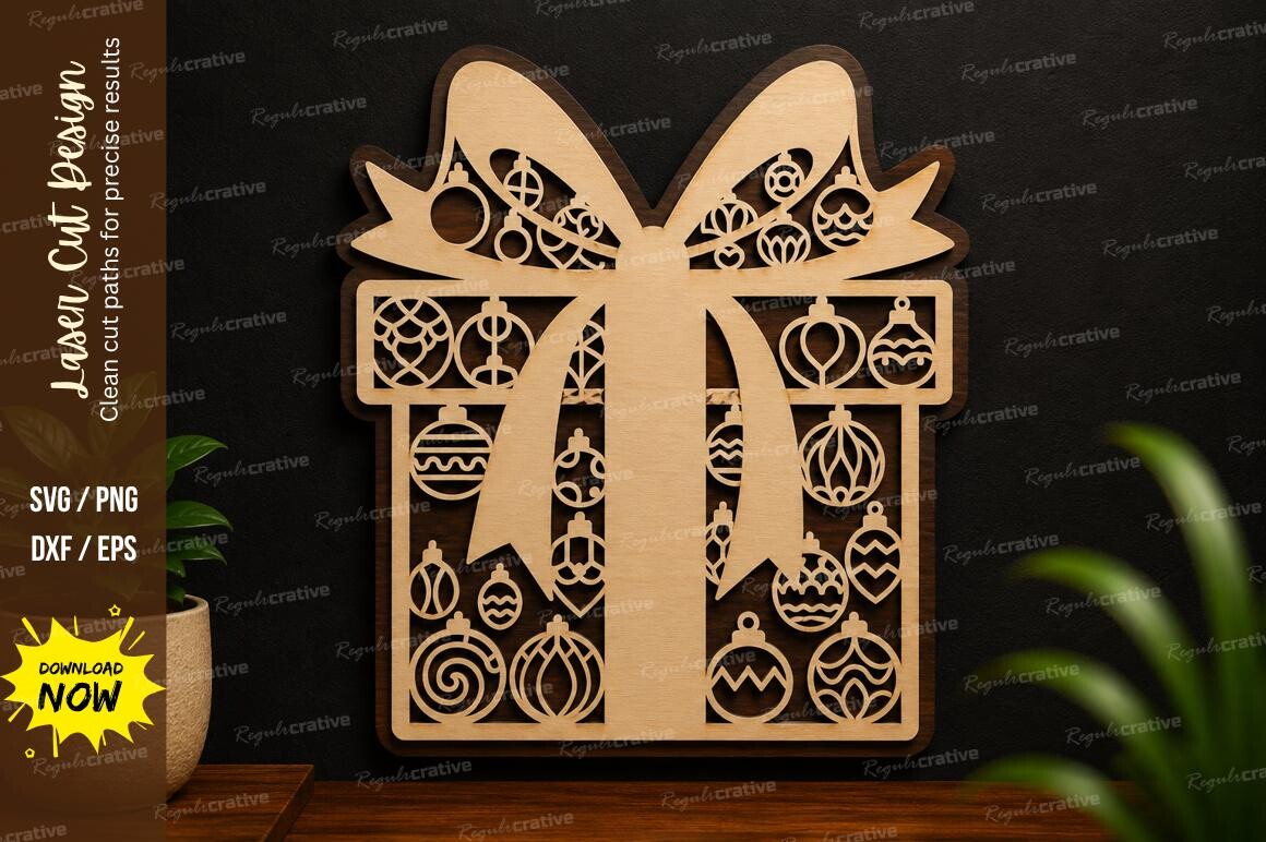 Decorative Gift Box Laser Cut SVG Design · Creative Fabrica