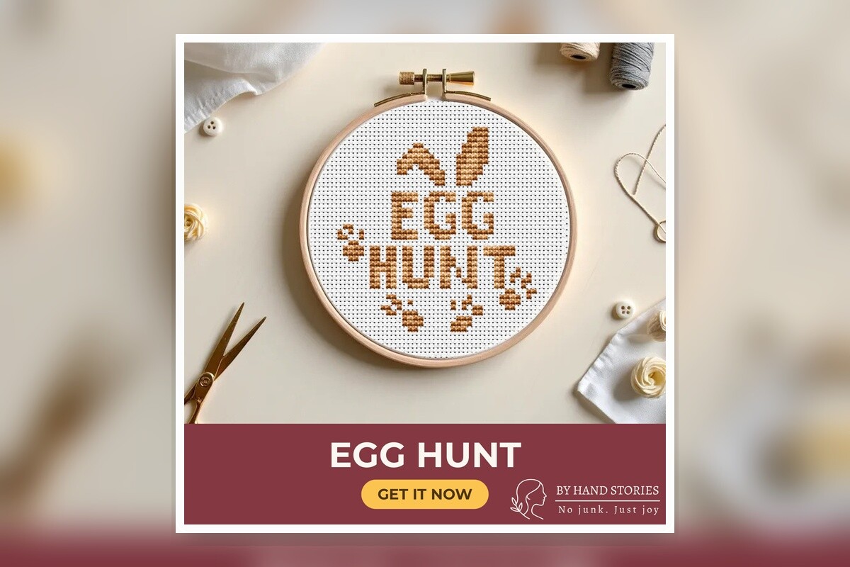 Egg Hunt Cross Stitch Pattern PDF