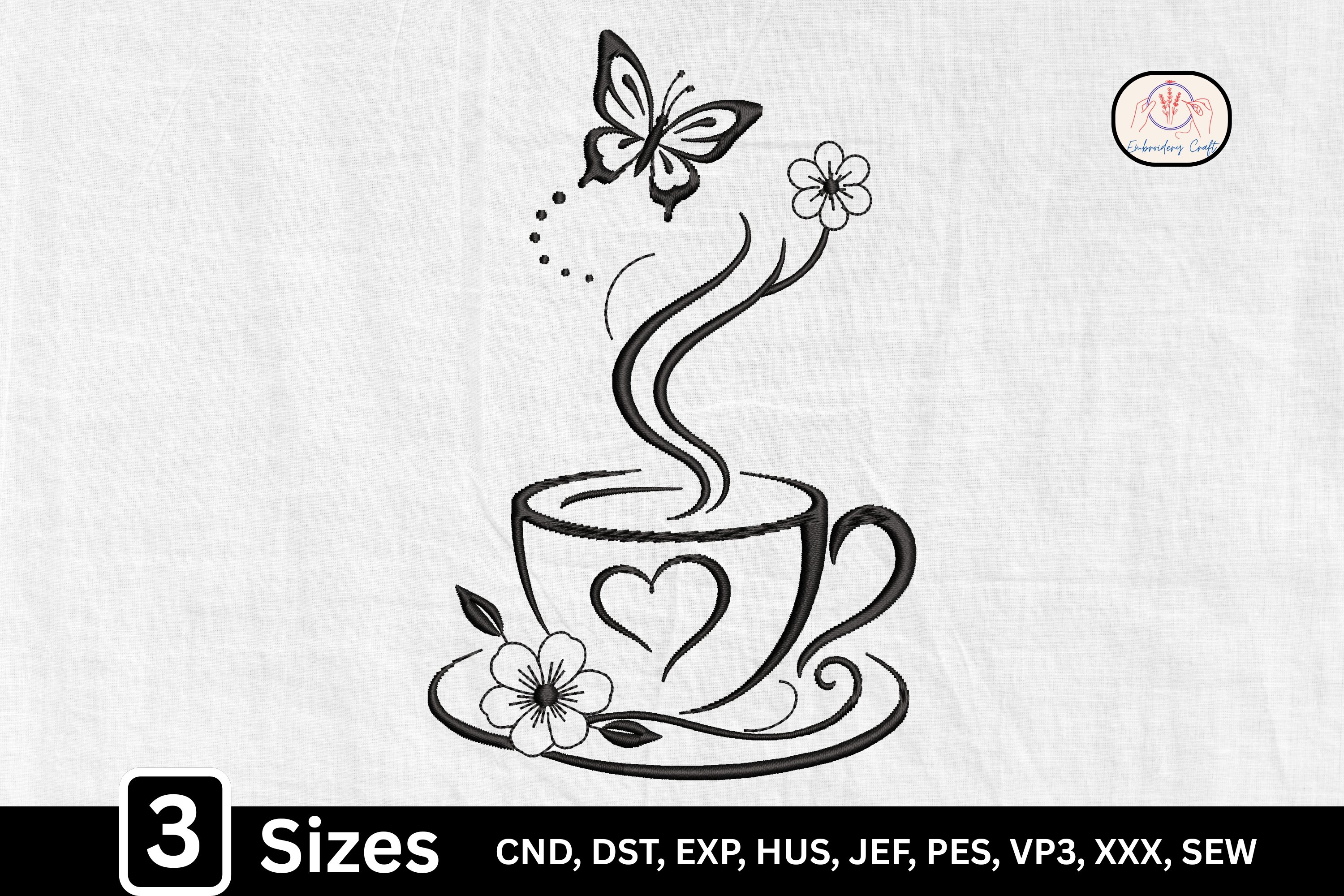 Floral Tea Cup Butterfly Coffee