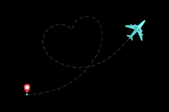 Flying Airplane Heart Love