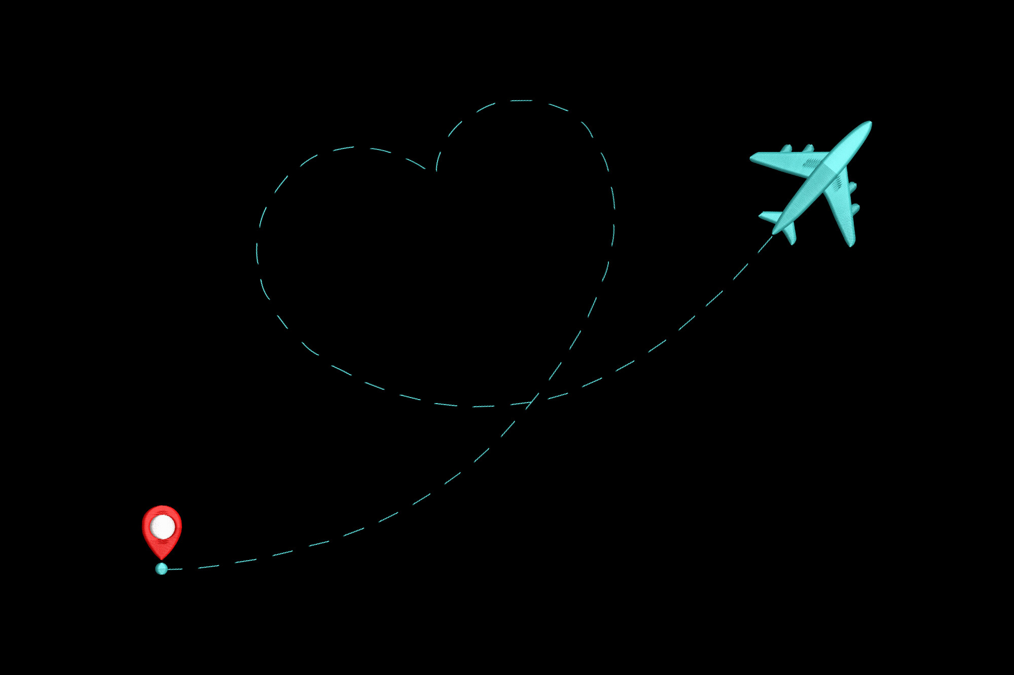 Flying Airplane Heart Love