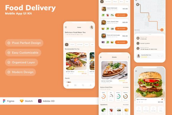Food Delivery Mobile App UI Kit