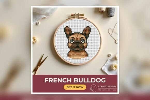 French Bulldog Portrait Cross Stitch Pat
