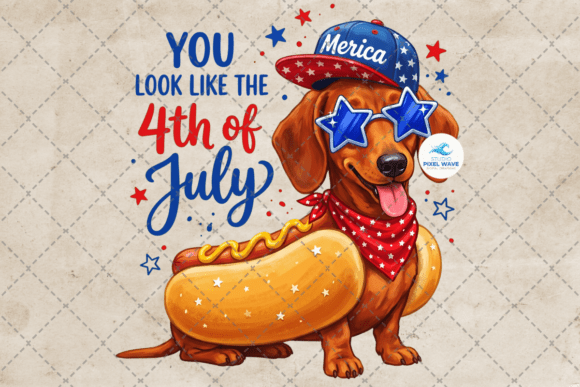 funny dachshund 4th of july hot dog png svg tumbler can cooler design