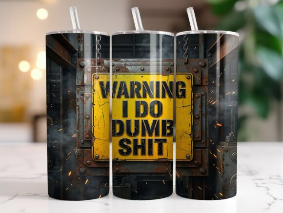 Funny Rusty Warning Tumbler Wrap PNG Graphic Tumbler Wraps By RahatKDP