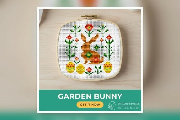 Garden Bunny Cross Stitch Pattern PDF