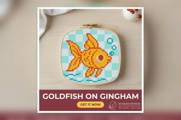Goldfish on Gingham Cross Stitch Pattern