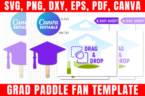 Grad Paddle Fan Template Graphic Print Templates By freshzone228