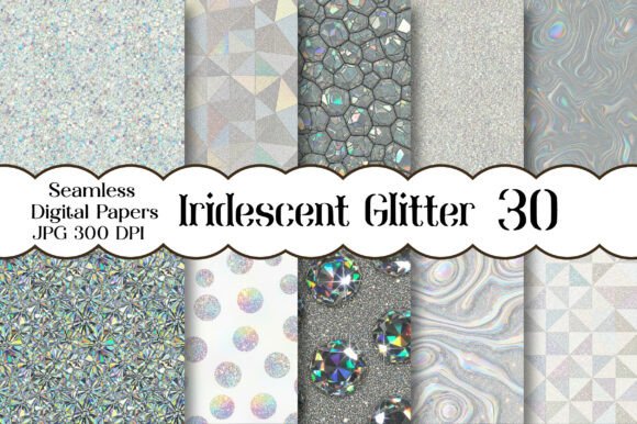 Iridescent Glitter Digital Paper Pattern