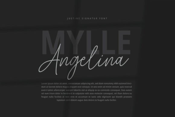 Justine Signature Font PNG with transparent background - Preview 4