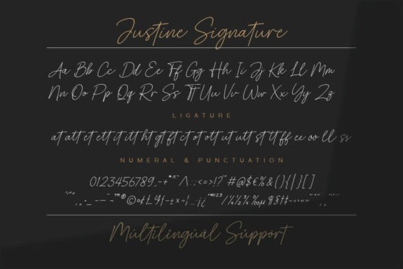 Justine Signature Font PNG with transparent background - Preview 5