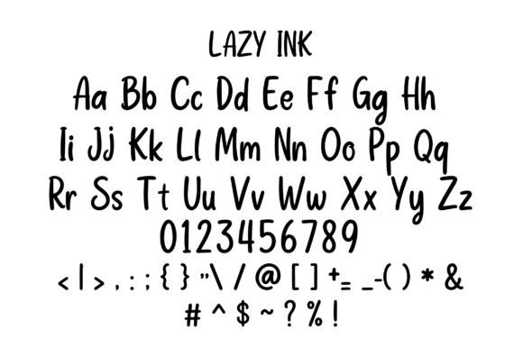 Lazy Ink Font PNG with transparent background - Preview 2