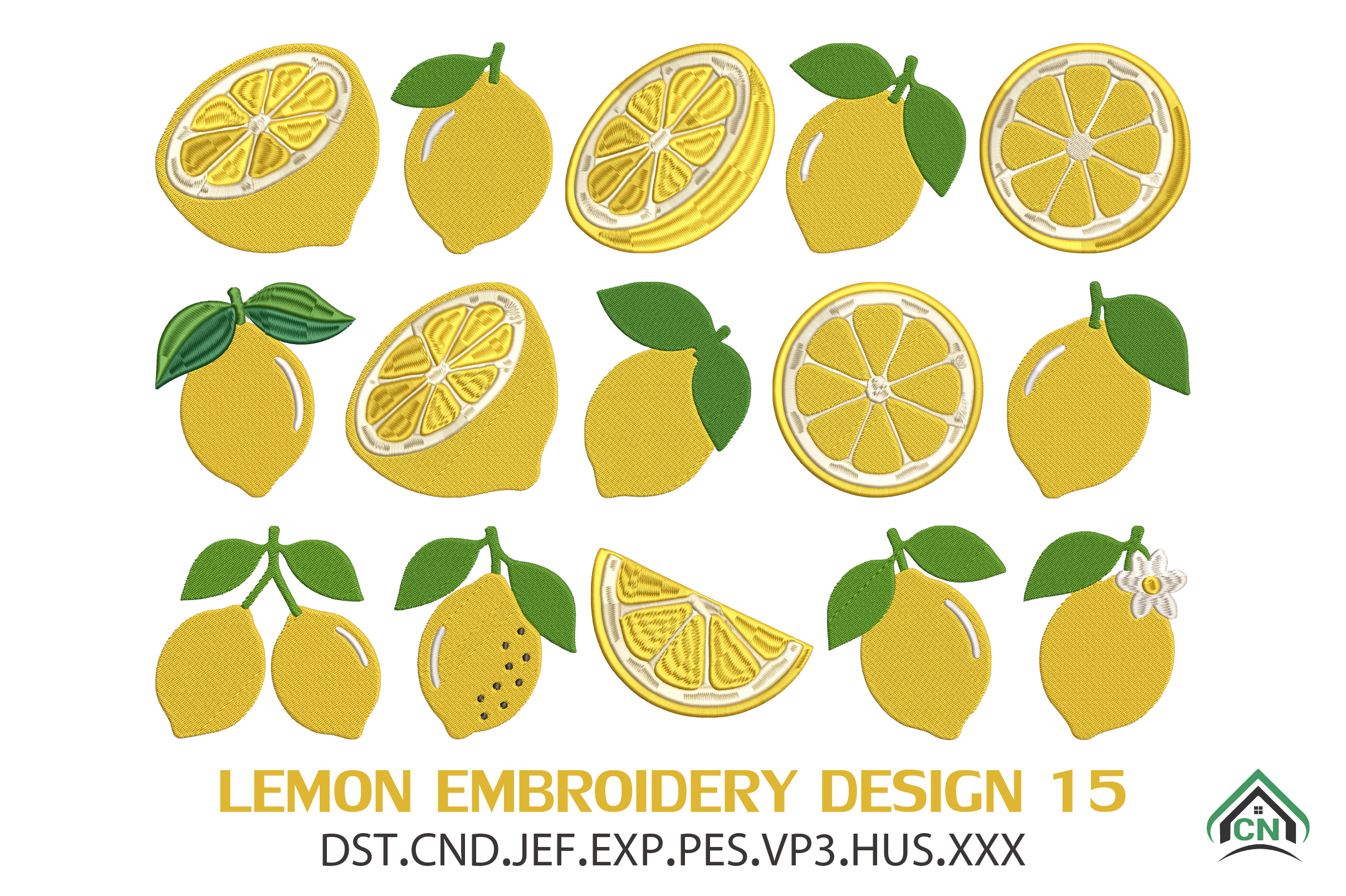 Lemon Embroidery Design Bundle