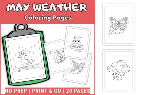 May Weather Coloring Pages for Kids Graphic by TheStudyKits · Creative ...