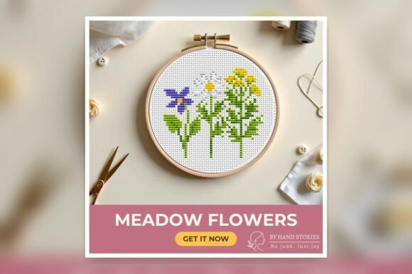 Meadow Flowers Cross Stitch Pattern PDF