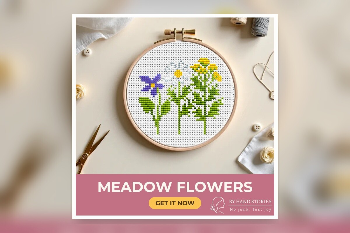 Meadow Flowers Cross Stitch Pattern PDF
