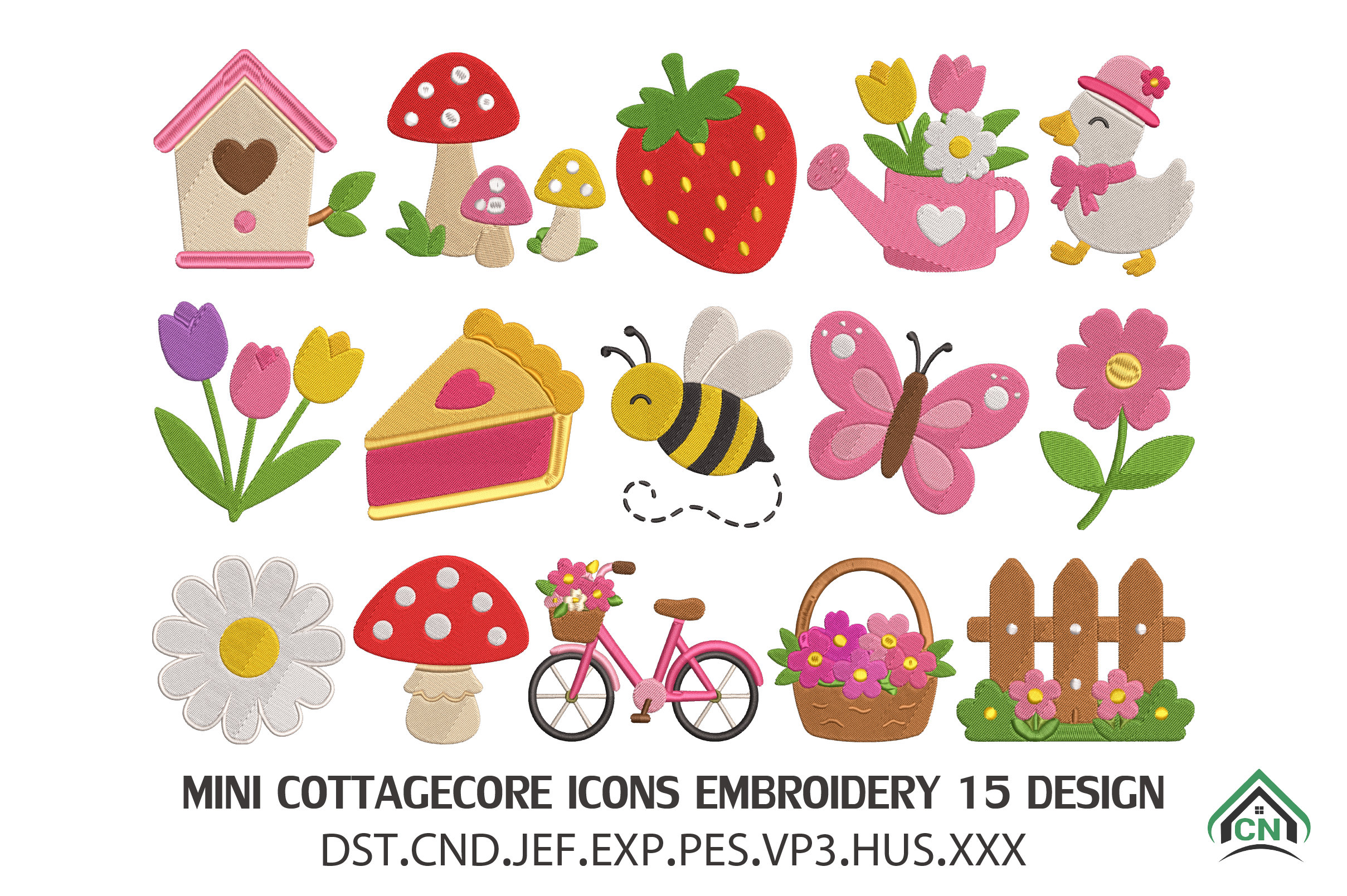 Mini Cottagecore Icons Embroidery Design