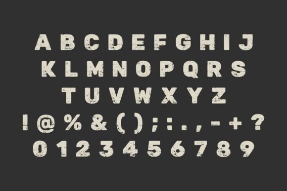 Modern Distress Font PNG with transparent background - Preview 5