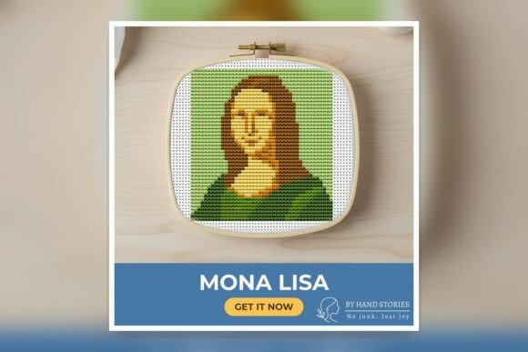 Mona Lisa Portrait Cross Stitch Pattern