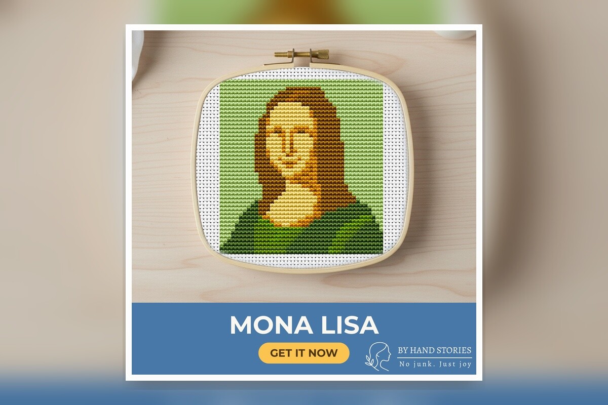 Mona Lisa Portrait Cross Stitch Pattern