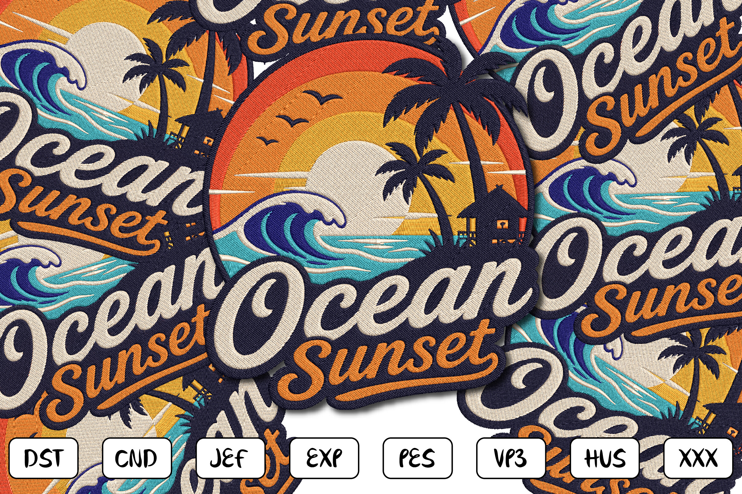 Ocean Sunset Embroidery