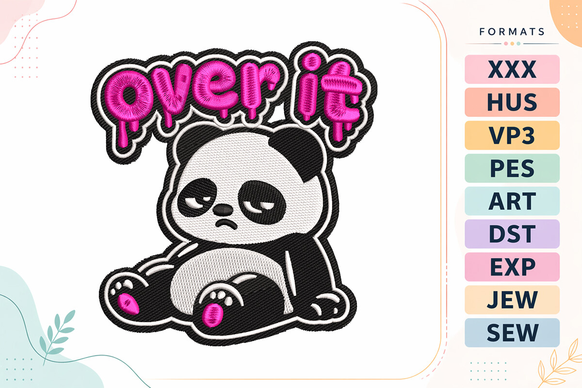 Over It Panda Animals Quote