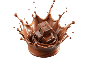PNG Dynamic chocolate splash 3D Icon