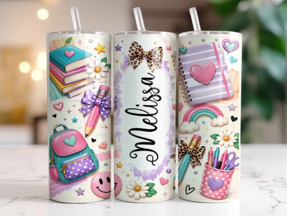 Pastel Teacher 20 Oz Tumbler Wrap PNG