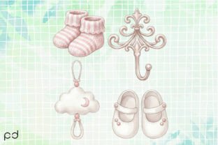 Pink Baby Shower Clipart Graphics Graphic by Padma.Design · Creative ...