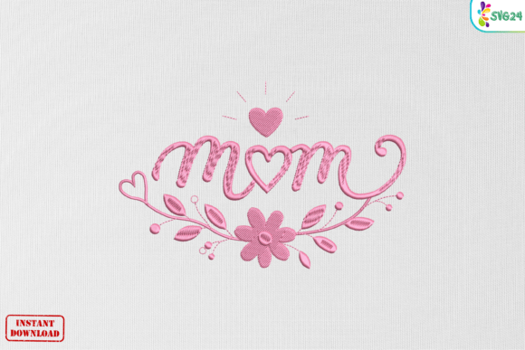 Pink Mom Heart Floral Charm