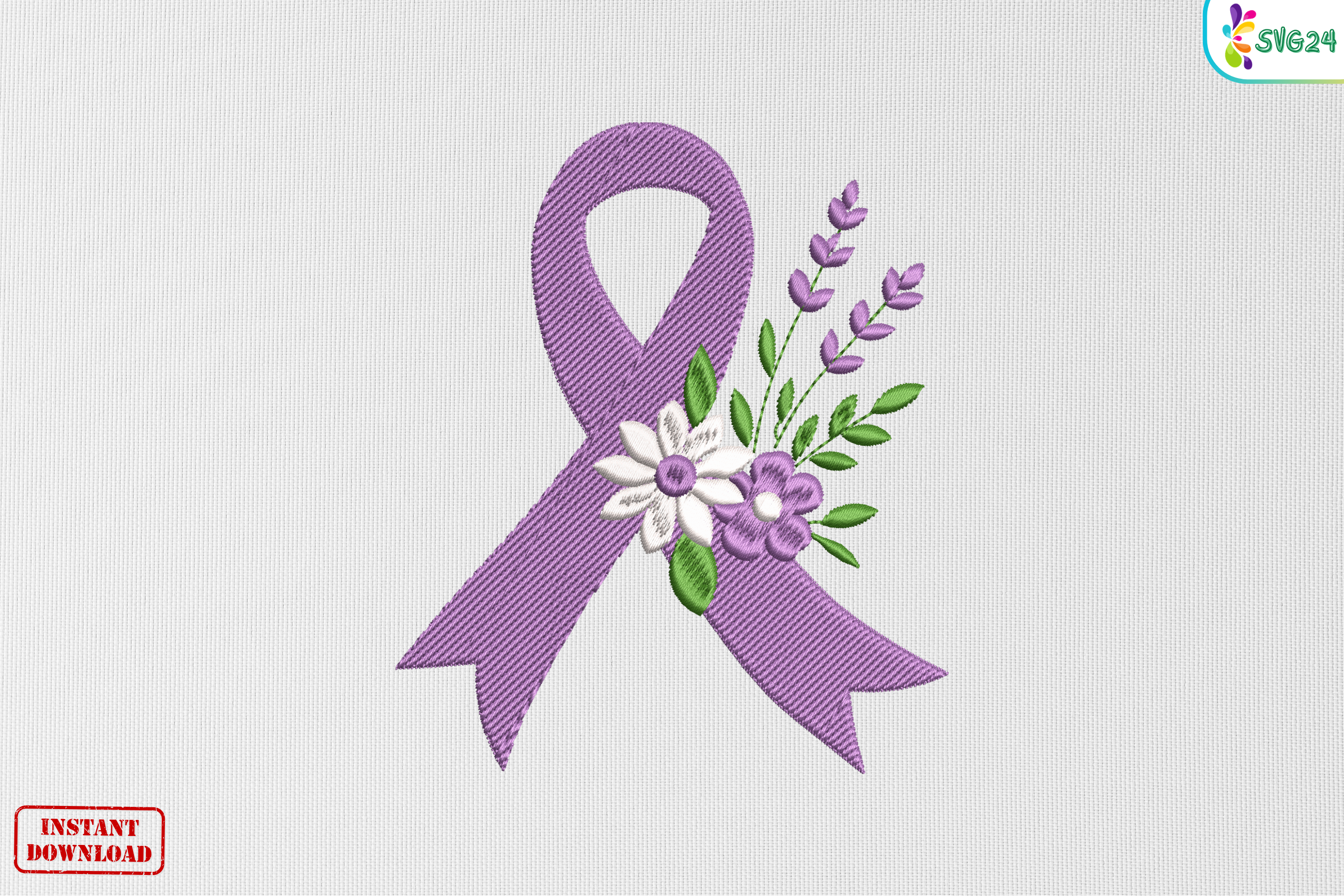 Purple Awareness Ribbon Blossom