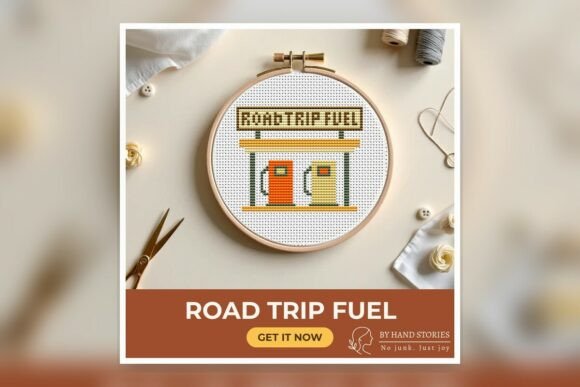 ROAD TRIP FUEL Cross Stitch Pattern PDF