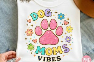 Retro Dog Mom Paw Print Glitter PNG Graphic by LILY DIGITAL Arts ...