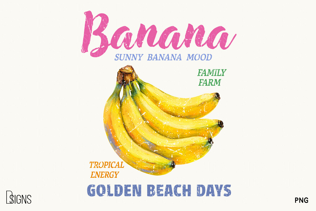 Retro Summer Banana Tropical Fruit PNG Graphic by DSIGNS · Creative Fabrica