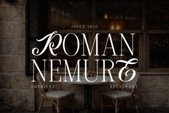 Roman Nemure Font PNG with transparent background - Preview 2
