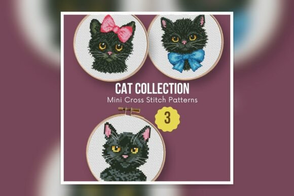 SET-Cats-01-03 Cross Stitch Pattern PDF