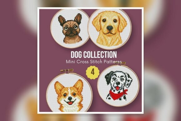 SET-Dogs-02-4 Cross Stitch Pattern PDF