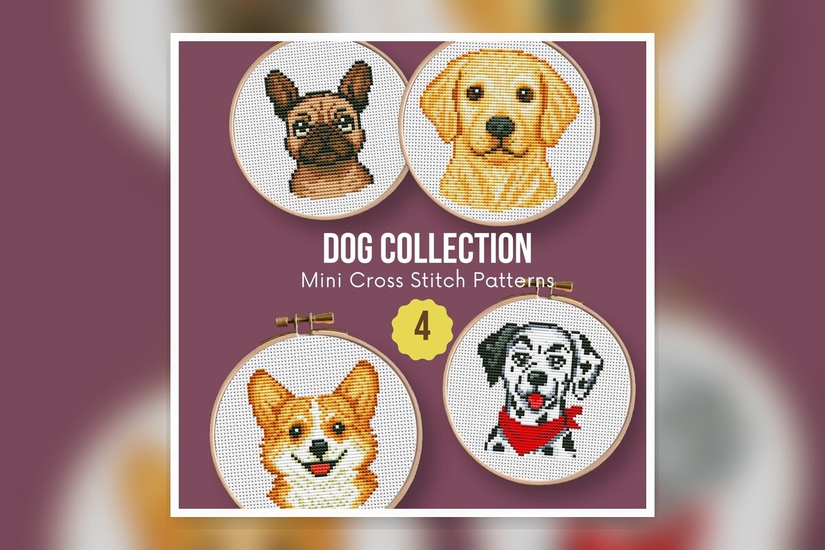 SET-Dogs-02-4 Cross Stitch Pattern PDF