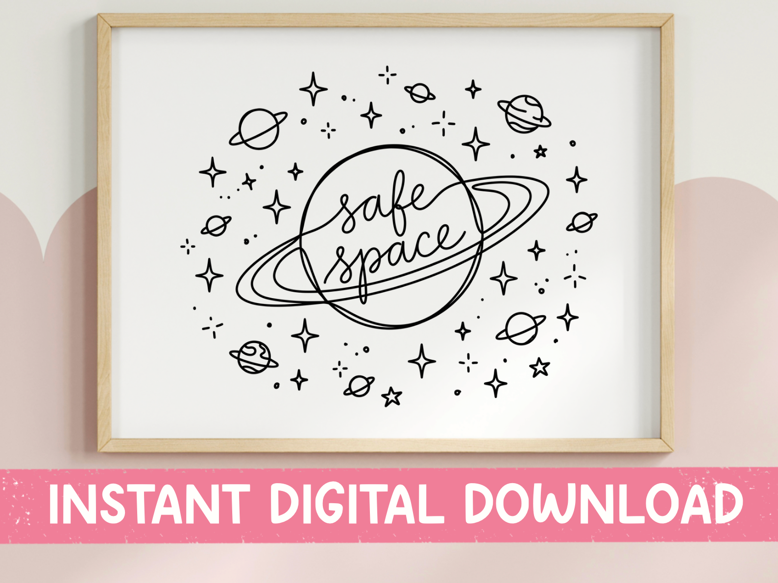 Safe Space Lettering Safe Space SVG PNG Minimal Line Art Graphic by October Second ...