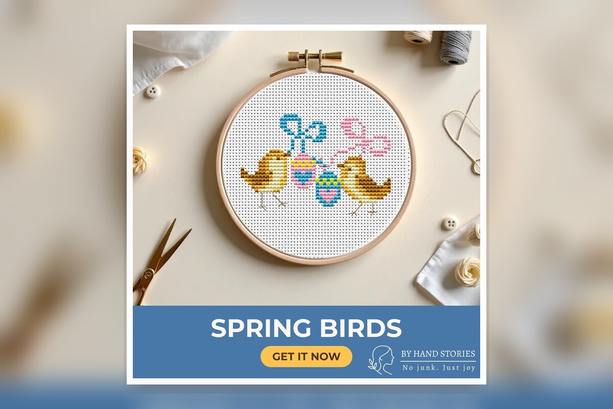 Spring Birds Cross Stitch Pattern PDF