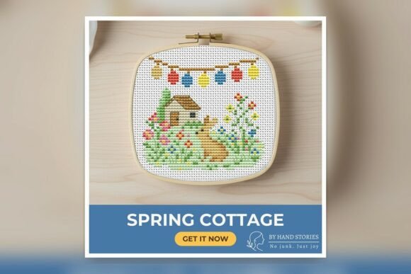 Spring Cottage Cross Stitch Pattern PDF