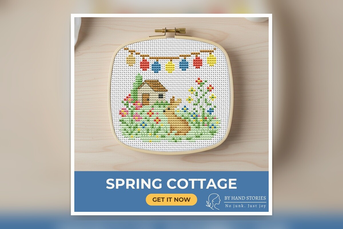Spring Cottage Cross Stitch Pattern PDF
