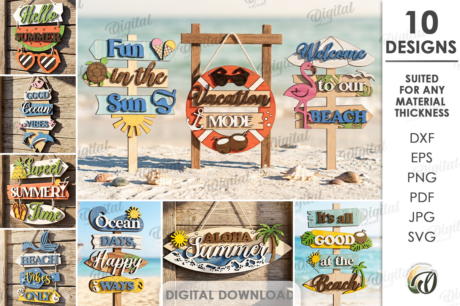 Summer Directional Signs Bundle Laser