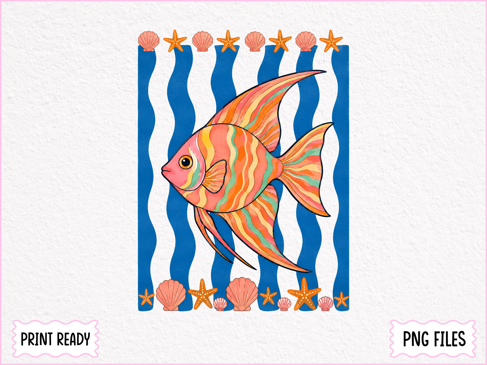 Tropical Summer Angelfish Beach PNG Graphic by DreamCraft Tees ...