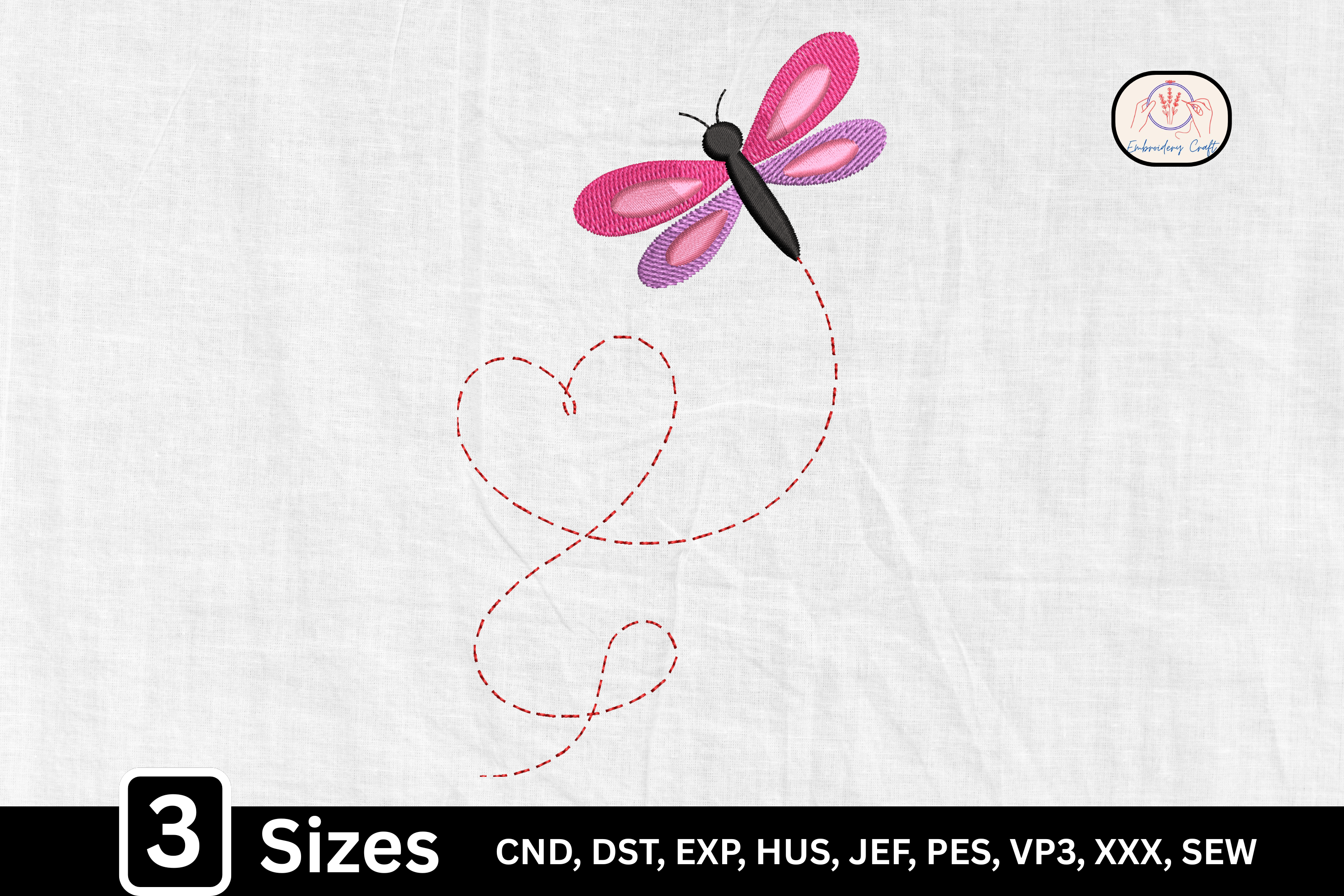 Whimsical Line Art Heart Trail Butterfly